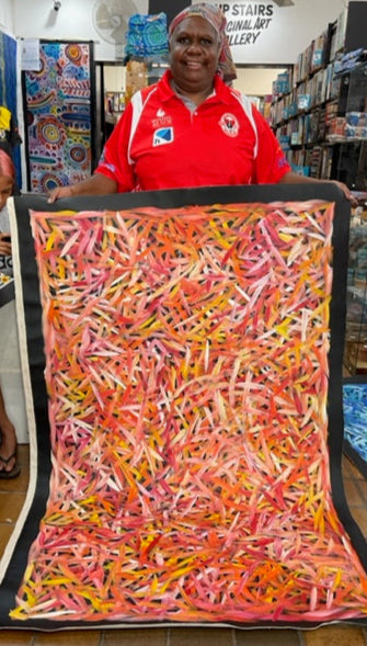 #119 Spinifex Grass (Sunsets)- LOUISE NUMINA : Aboriginal Art: 95x146cm