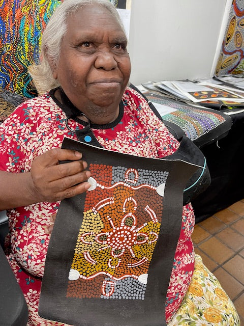 #375 Ceremony - JOY NAKAMARRA BRISCOE: Aboriginal Art: 28x16cm