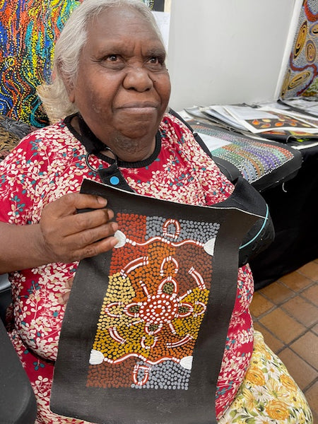 #375 Ceremony - JOY NAKAMARRA BRISCOE: Aboriginal Art: 28x16cm