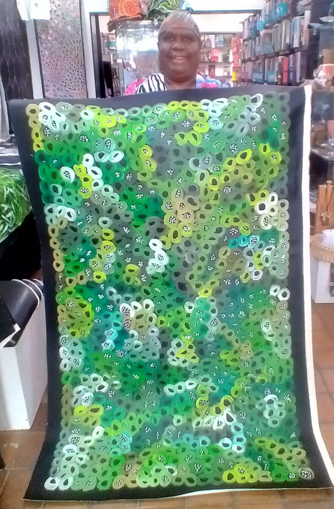 #329 Seeded Bush Melons (Green) - ARTIST: LOUISE NUMINA - 152cm x 95cm