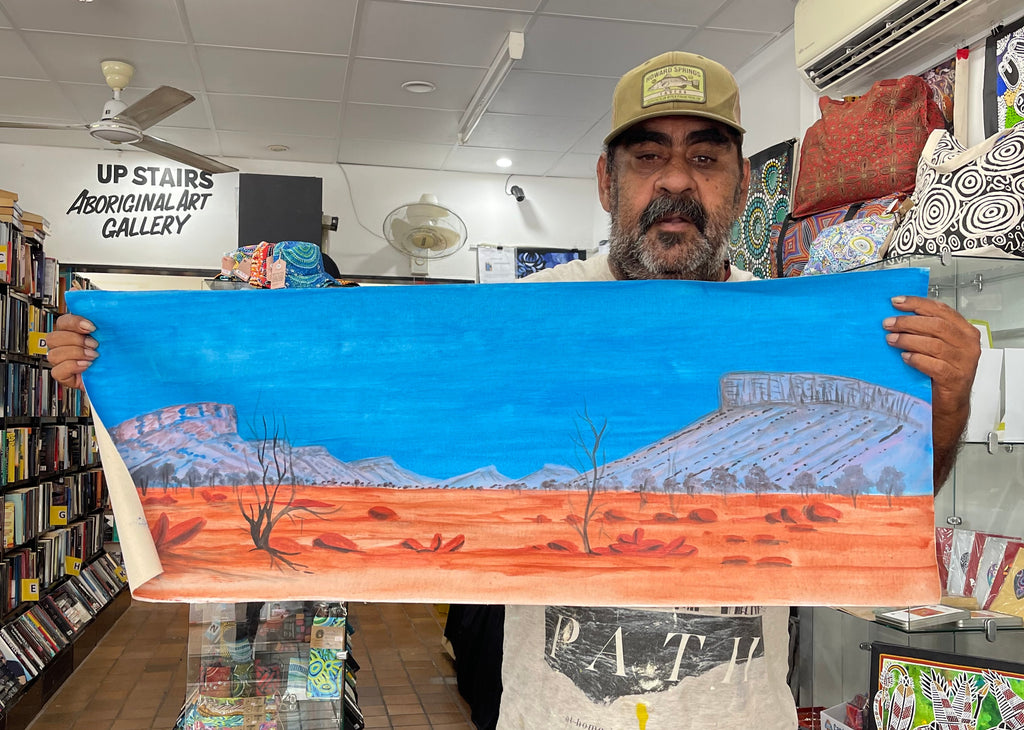 #33 Outback Landscapes - REX SULTAN JABANGARDI: ABORIGINAL ART: 39x102cm