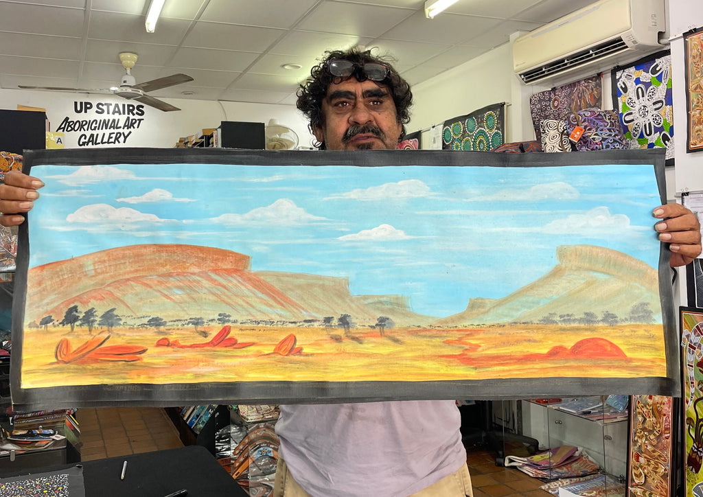 #53 Outback Landscapes - REX SULTAN JABANGARDI: ABORIGINAL ART: 35x102cm