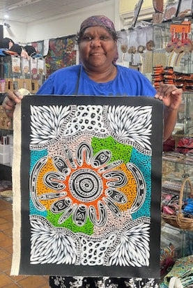 #365 My Country Dreaming (Multi) - SHARON NUMINA : Aboriginal Art: 44x58cm