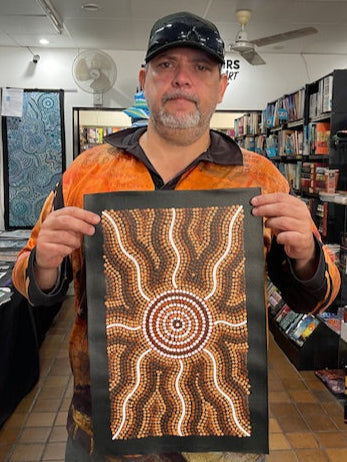 #23 Waterhole (Earth) - BEVAN CLANCY TJAMPITJIMPA 26x43cm