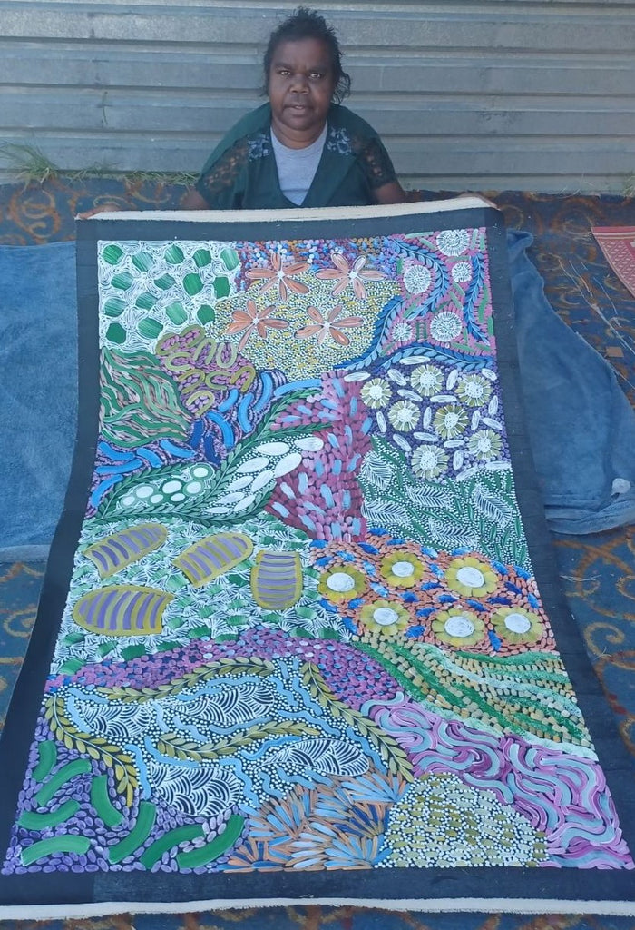 #293 - WOMEN'S CEREMONY (Multi) - Karen Bird Ngale - 90cm x 145cm