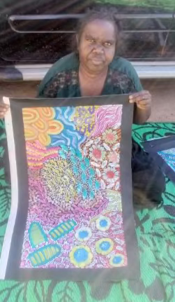 #39 Women's Ceremony (Multi) Artist:  Karen Bird Ngale  73cm x 41cm