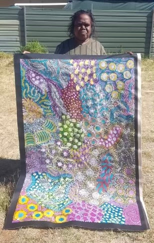 #393 - Women's Ceremony (Multi) - ARTIST: Karen Bird Ngale 150cm x 95cm