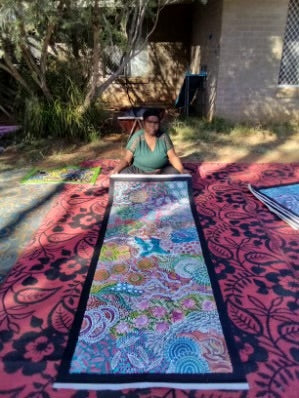#280 - WOMEN'S CEREMONY (Multi) - Karen Bird Ngale - 197 x 71cm