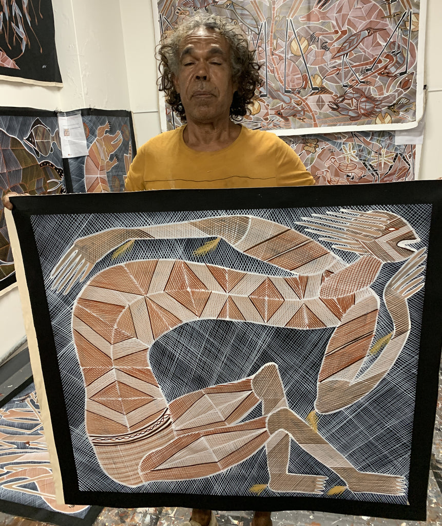 #387 Grandfather Mimi Spirit - EDDIE BLITNER : Aboriginal Art :  94cm x 84cm