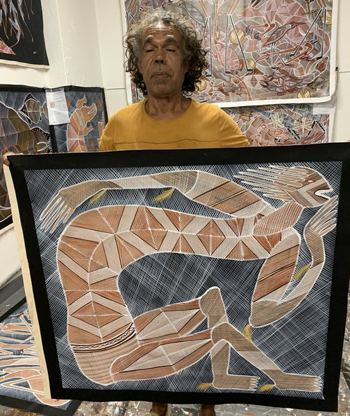 #387 Grandfather Mimi Spirit - EDDIE BLITNER : Aboriginal Art :  94cm x 84cm