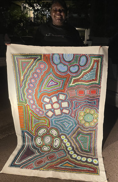 #382 Wallaby Tracks My Country Dreaming (Multi) - Pacinta Turner: 150x94cm