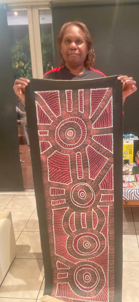 #271 Thorny Devil Lizard (Pink Shades) - CAROLINE NUMINA : Aboriginal Art: 40x131cm