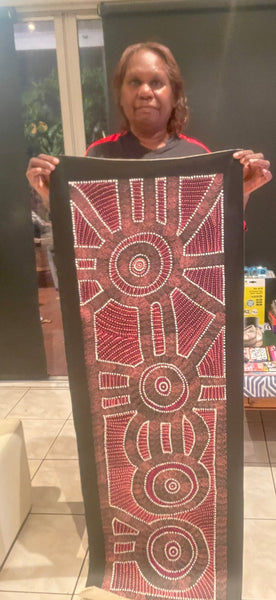 #271 Thorny Devil Lizard (Pink Shades) - CAROLINE NUMINA : Aboriginal Art: 40x131cm