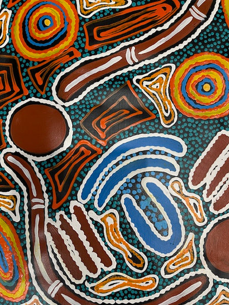 #144 Tribal Voice (Multi) - TREPHINA SULTAN THANGUWA : 93cm x 153cm