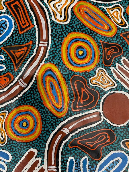#144 Tribal Voice (Multi) - TREPHINA SULTAN THANGUWA : 93cm x 153cm
