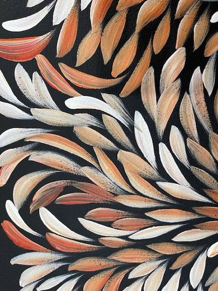 #134 Bush Medicine Leaves (Earth) - LOUISE NUMINA : Aboriginal Art: 71cm x 44cm