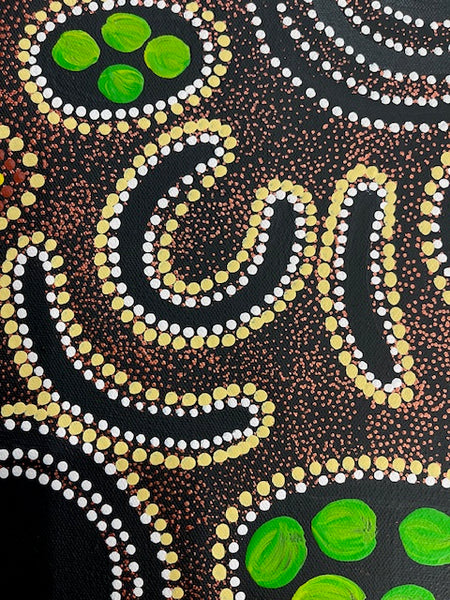 #386 Women's Ceremony (Earth) - CAROLINE NUMINA : Aboriginal Art:  41cm x 56cm