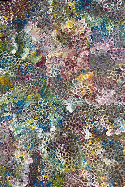 #371 Bush Plum Dreaming (Multi) -ARTIST: Bessie Pitjara - Aboriginal Art: 129 x 92cm