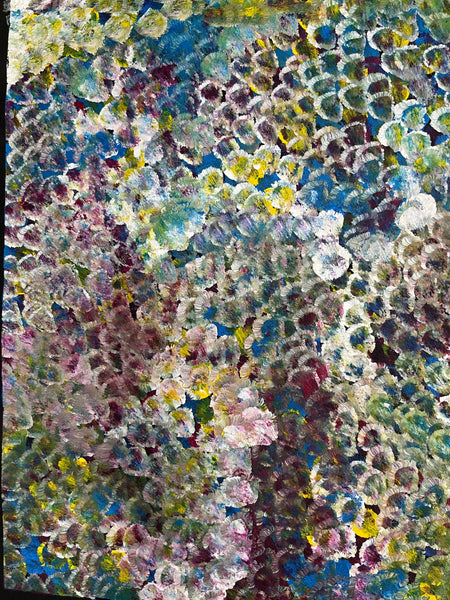 #371 Bush Plum Dreaming (Multi) -ARTIST: Bessie Pitjara - Aboriginal Art: 129 x 92cm