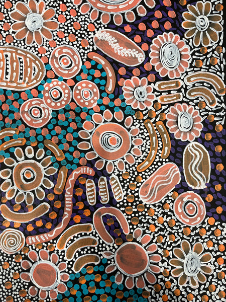 #301 Woman's Ceremony (Pastels) - JESSIE BIRD NGALE  : Aboriginal Art: 35cm x 50cm