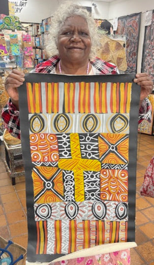 #152 Tiwi Design MAREE GOREY: Aboriginal Art: 75cm x 40cm