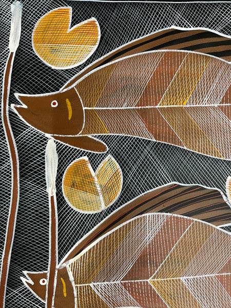 #238 Barramundi Path - EDDIE BLITNER : Aboriginal Art : 95x69cm