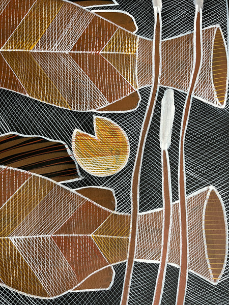 #238 Barramundi Path - EDDIE BLITNER : Aboriginal Art : 95x69cm