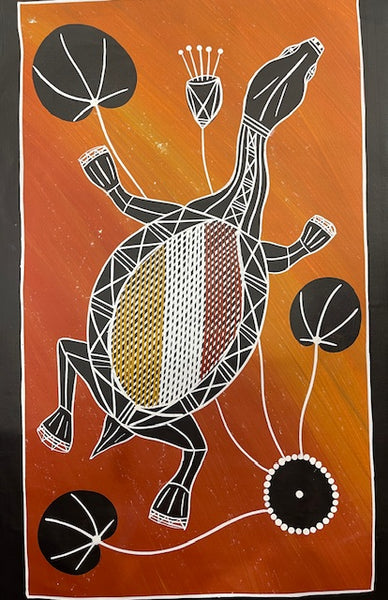 #55 Turtle Dreaming - JIMI SPRATT YUKARN: Aboriginal Art 74cm x 44cm