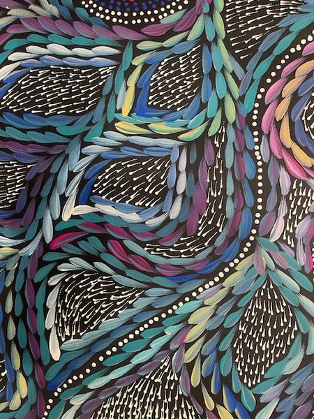 #21 Waterholes & Bush Medicine Leaves (Multi)  - Scott Duggie Aboriginal Art:  90cm x 104cm