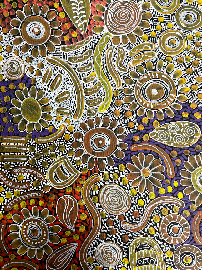 #323 Woman's Ceremony - JESSIE BIRD NGALE  : Aboriginal Art: 39cm x 53cm