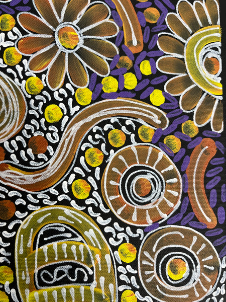 #323 Woman's Ceremony - JESSIE BIRD NGALE  : Aboriginal Art: 39cm x 53cm