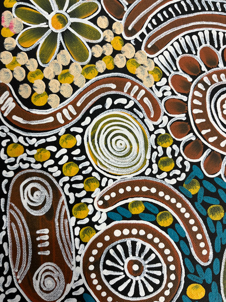 #213 Woman's Ceremony - JESSIE BIRD NGALE  : Aboriginal Art: 39cm x 53cm