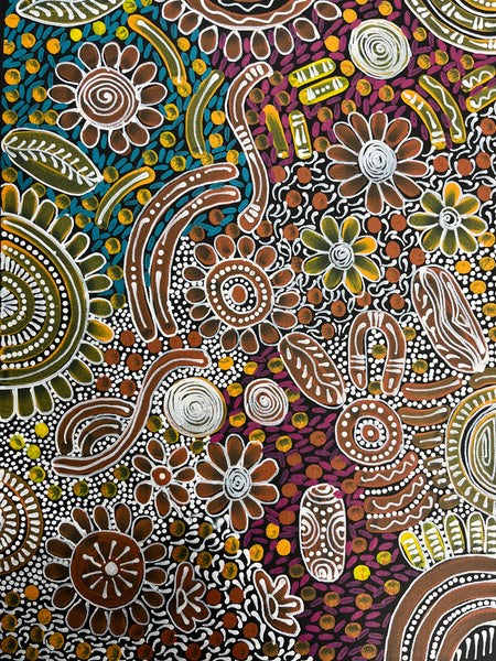 #315 Woman's Ceremony - JESSIE BIRD NGALE  : Aboriginal Art: 38cm x 53cm