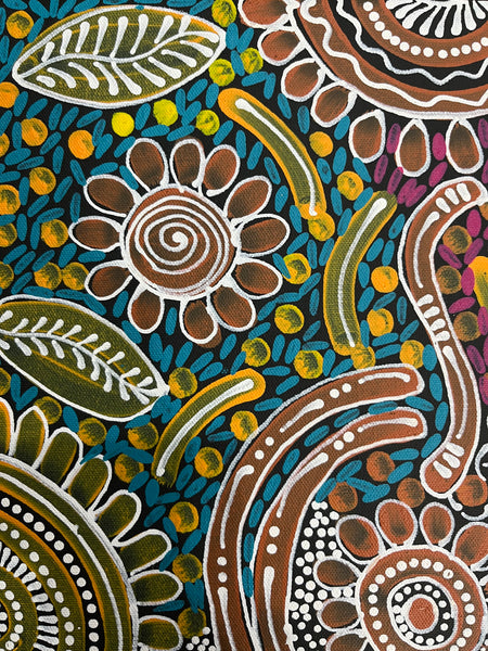 #315 Woman's Ceremony - JESSIE BIRD NGALE  : Aboriginal Art: 38cm x 53cm