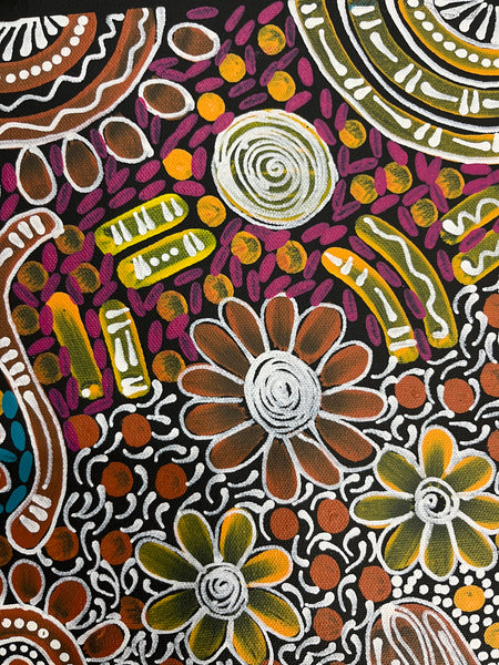 #315 Woman's Ceremony - JESSIE BIRD NGALE  : Aboriginal Art: 38cm x 53cm
