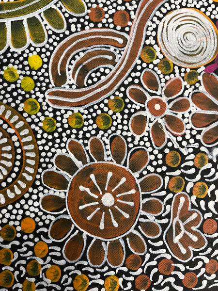 #315 Woman's Ceremony - JESSIE BIRD NGALE  : Aboriginal Art: 38cm x 53cm