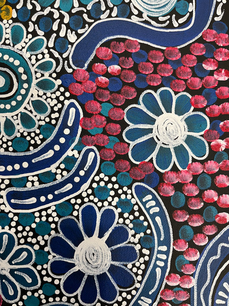 #360 Woman's Ceremony - JESSIE BIRD NGALE  : Aboriginal Art: 38cm x 53cm