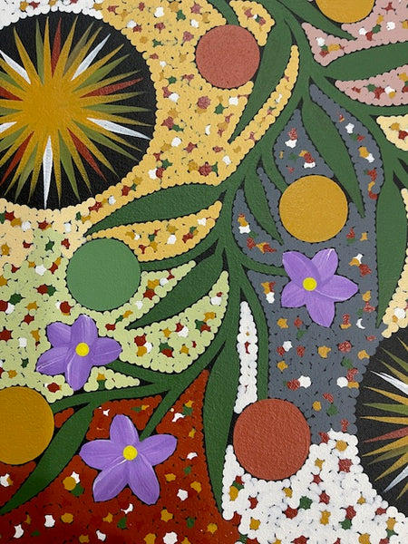 #176 Bush Tucker Dreaming - JONATHAN HOCKLEY - Aboriginal Art: 59cm x 54cm