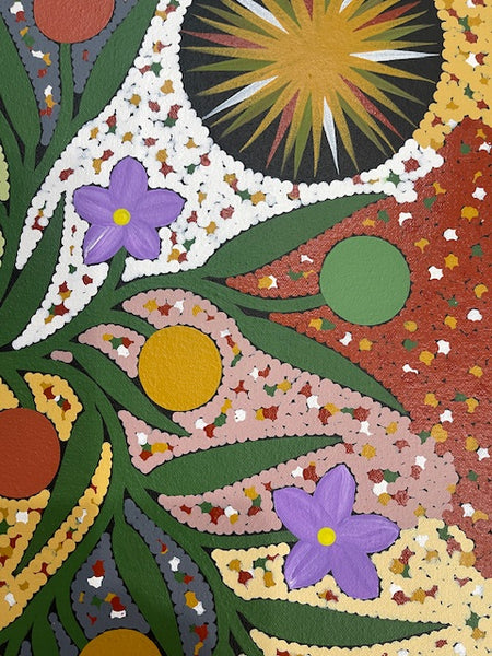 #176 Bush Tucker Dreaming - JONATHAN HOCKLEY - Aboriginal Art: 59cm x 54cm