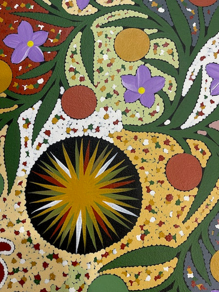 #176 Bush Tucker Dreaming - JONATHAN HOCKLEY - Aboriginal Art: 59cm x 54cm
