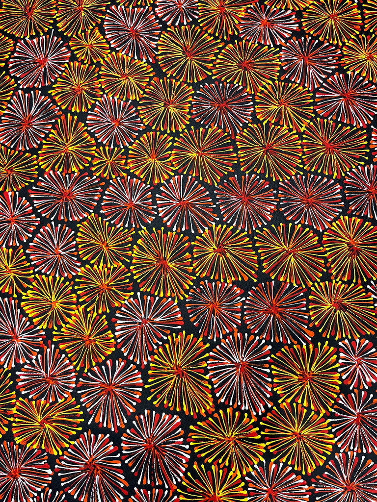 #126 Thorny Devil Lizard (Orange/Pinks)- SHARON NUMINA : Aboriginal Art: 92cm x 150cm