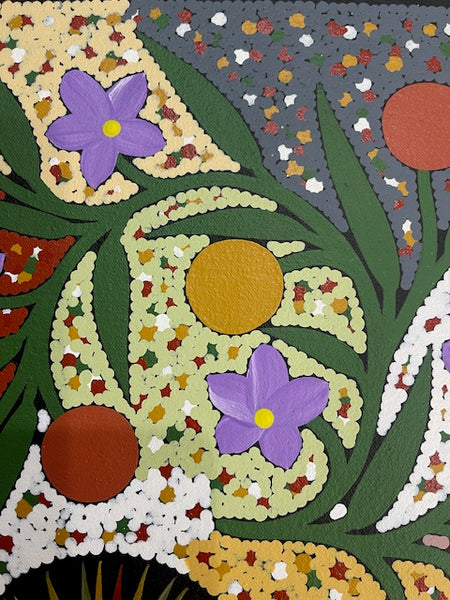 #176 Bush Tucker Dreaming - JONATHAN HOCKLEY - Aboriginal Art: 59cm x 54cm
