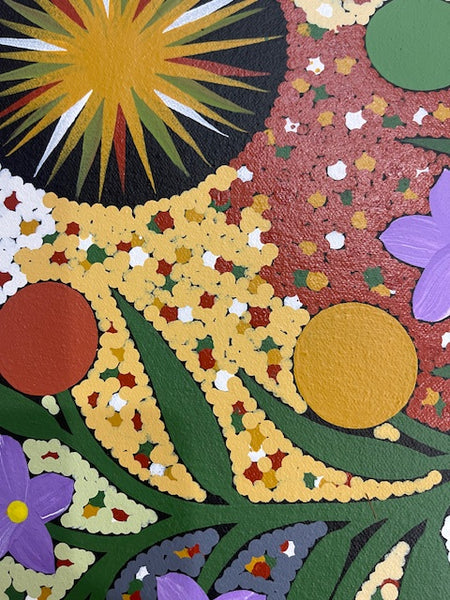 #176 Bush Tucker Dreaming - JONATHAN HOCKLEY - Aboriginal Art: 59cm x 54cm
