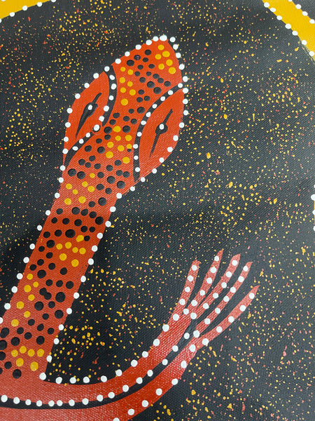 #179 Collecting Bush Food and Goanna - JACINTA NUMINA : Aboriginal Art: 86x145cm
