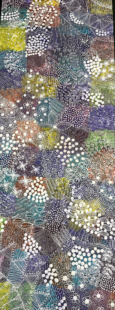 #319 Women's Ceremony (Multi) Artist: TANYA BIRD MPETYANE Aboriginal Art: 72cm x 200cm