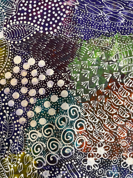 #319 Women's Ceremony (Multi) Artist: TANYA BIRD MPETYANE Aboriginal Art: 72cm x 200cm