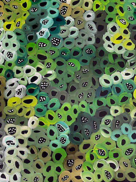 #329 Seeded Bush Melons (Green) - ARTIST: LOUISE NUMINA - 152cm x 95cm