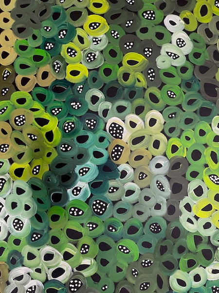 #329 Seeded Bush Melons (Green) - ARTIST: LOUISE NUMINA - 152cm x 95cm
