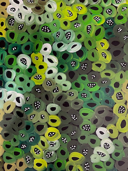 #329 Seeded Bush Melons (Green) - ARTIST: LOUISE NUMINA - 152cm x 95cm
