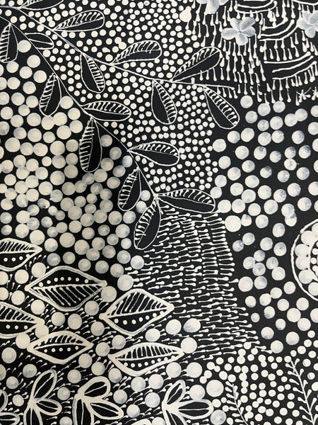 #336 Women's Ceremony (Charcoal) Artist: TANYA BIRD MPETYANE Aboriginal Art: 70cm x 140cm